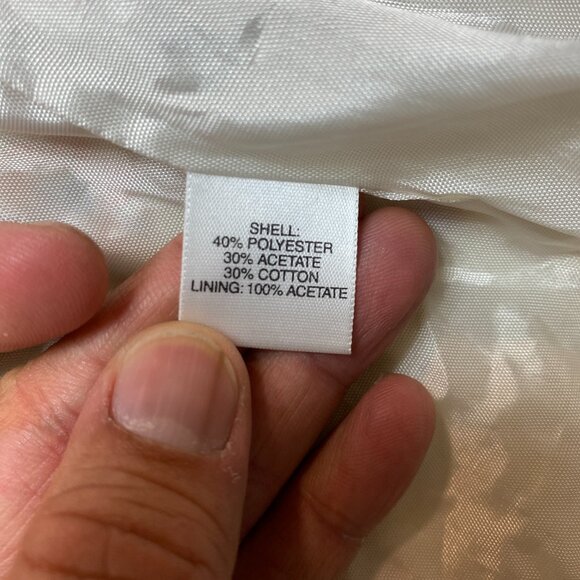 Austin Reed Embroidered Blazer Women's 14 Beige Floral Open Front Lined Jacket - Picture 9 of 13